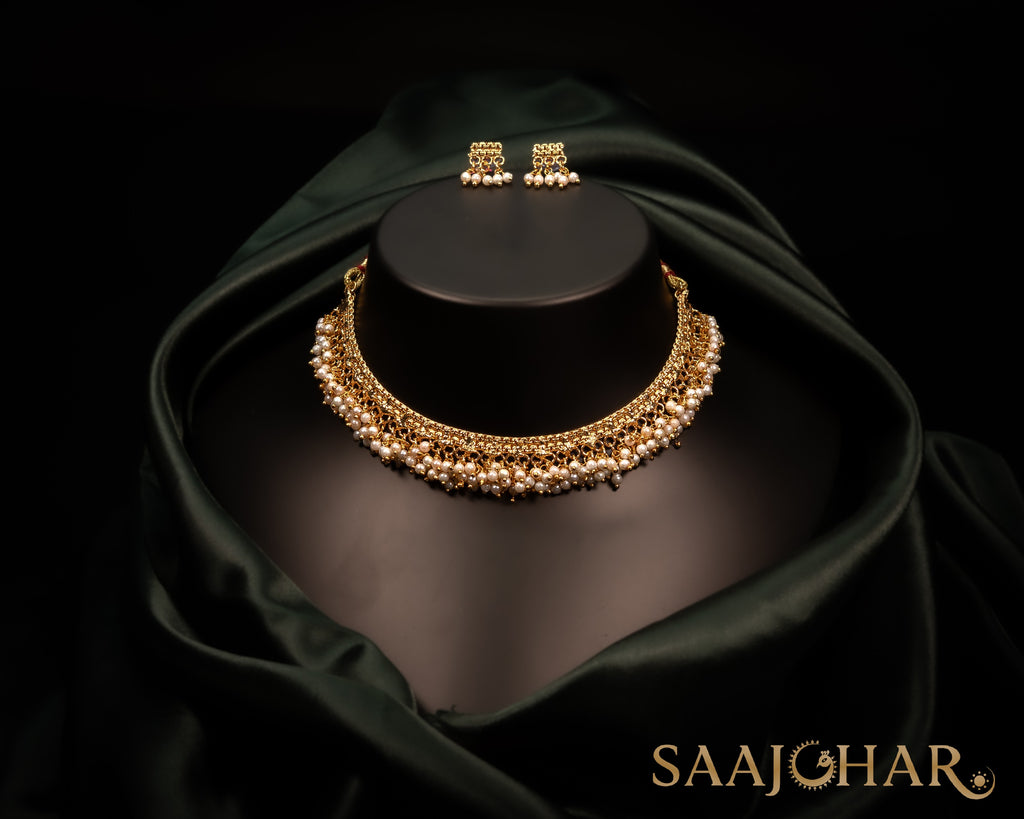 Royal Pearl Layered Choker Set