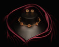 Floral Ruby–Emerald Choker Necklace Set