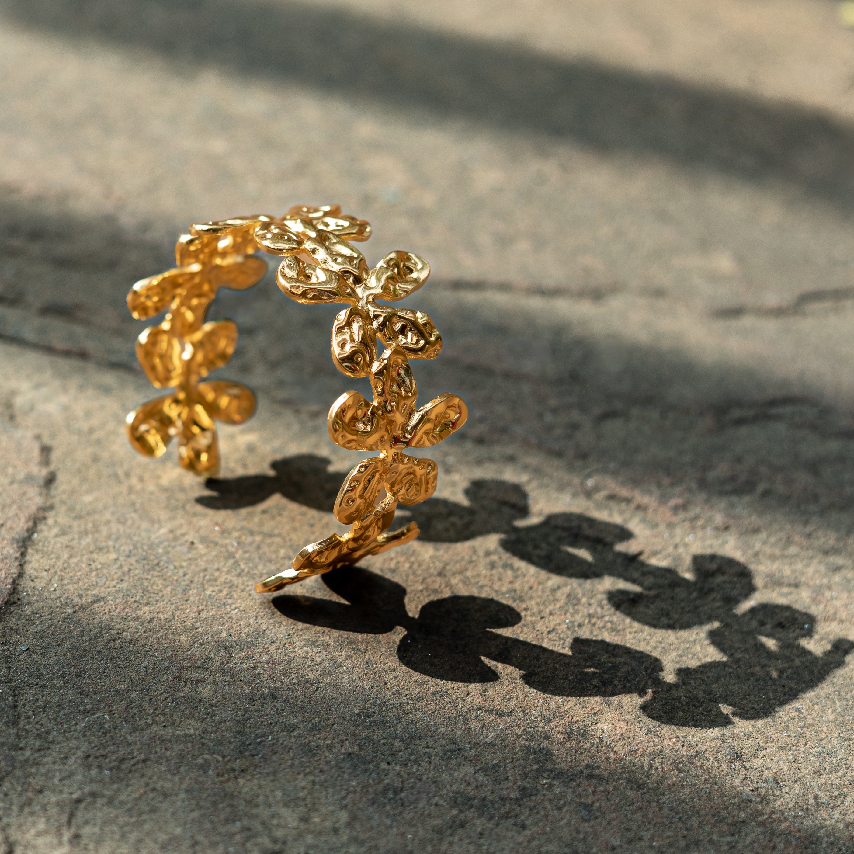 Vintage Floral Gold Statement Bracelet