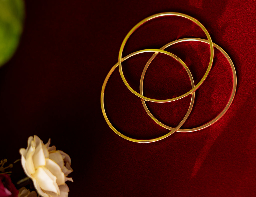 Classic Minimal Gold Bangles – Set of 3