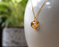 Elegant Gold-Plated Square Crystal Pendant Necklace