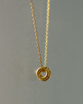 Minimalist Gold Interlocking Circle Pendant Necklace