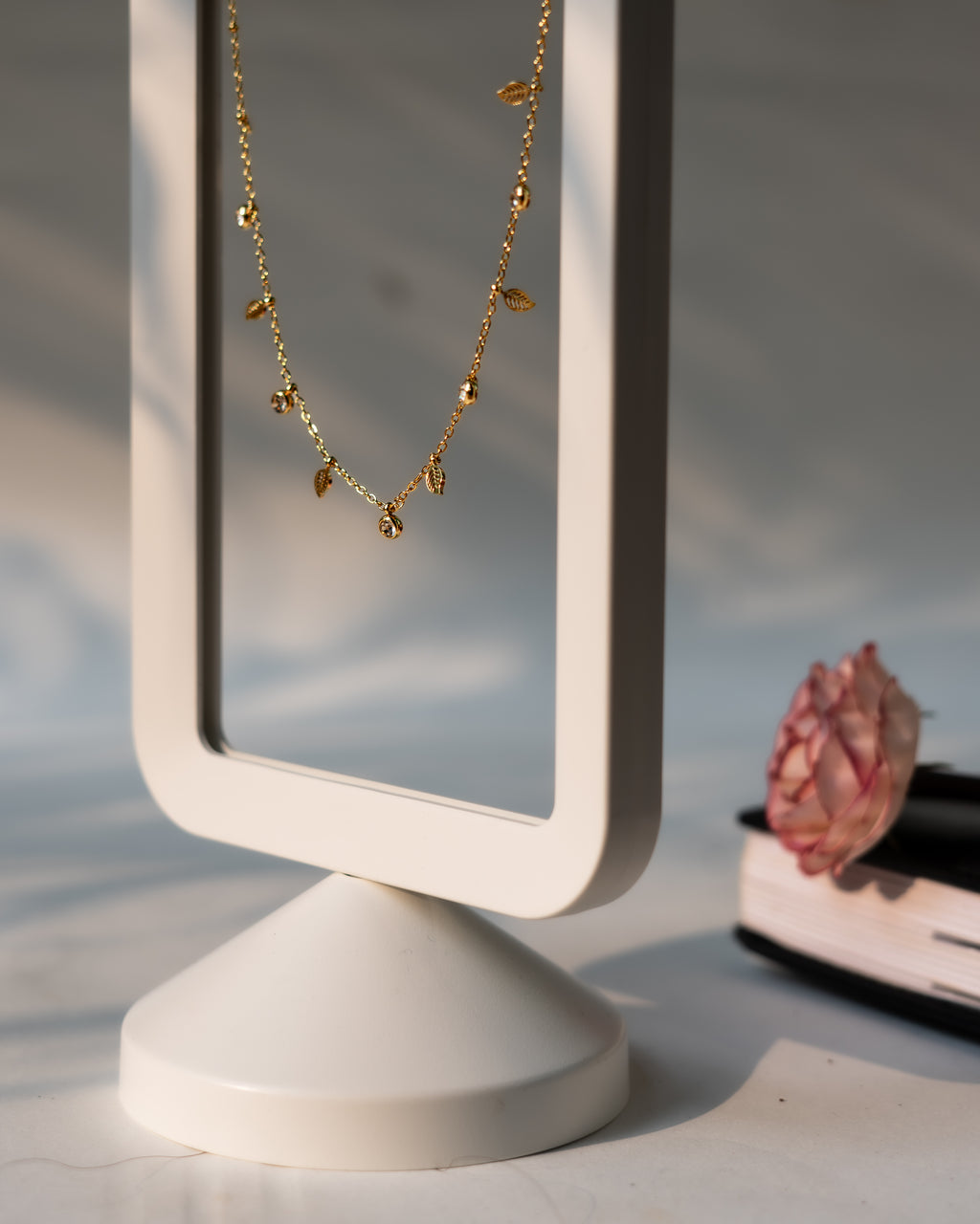 Gold Star & Crystal Charm Necklace