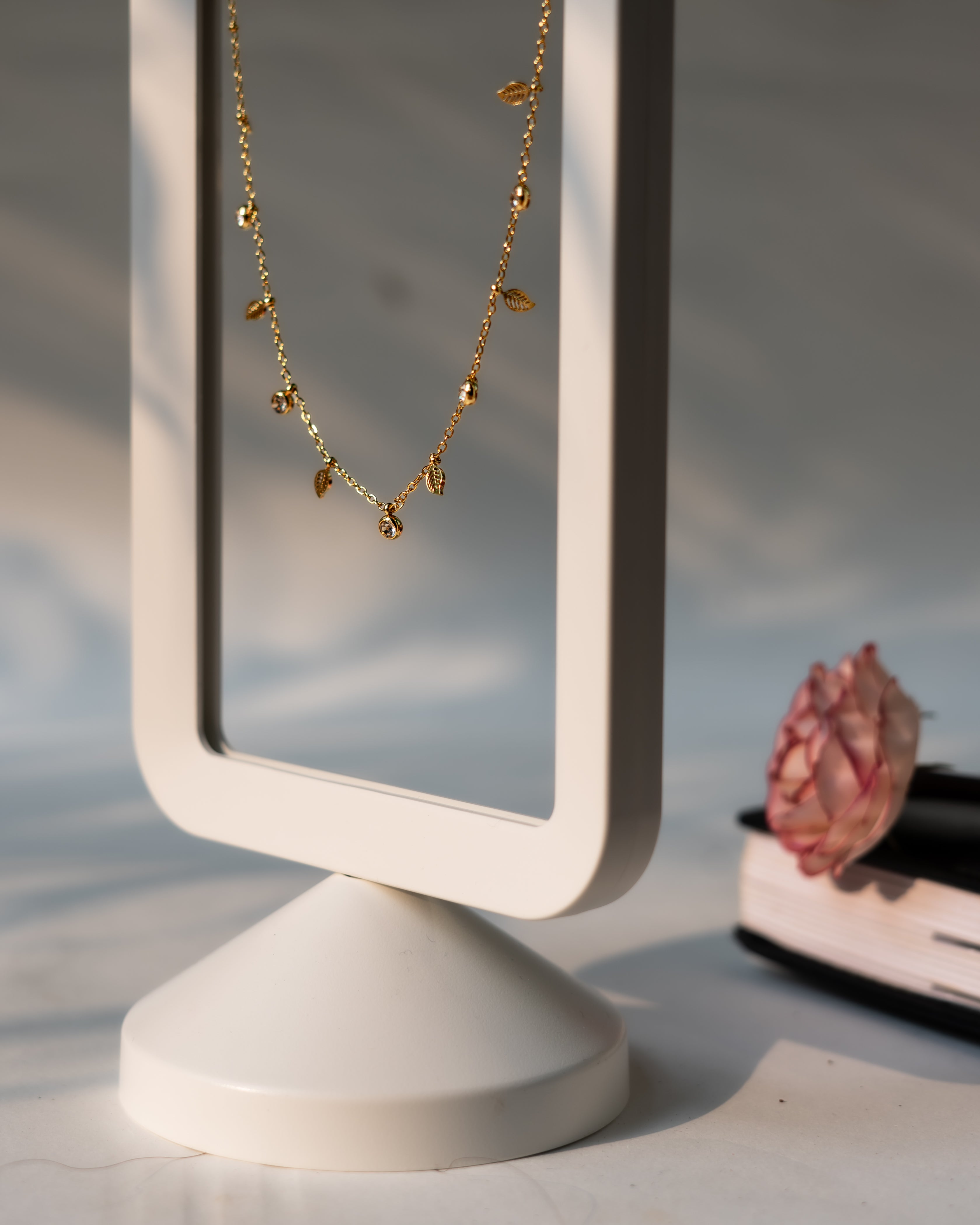 Gold Star & Crystal Charm Necklace