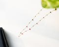 Delicate Multicolor Beaded Gold Chain Necklace