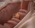 Delicate Floral Adjustable Gold Ring