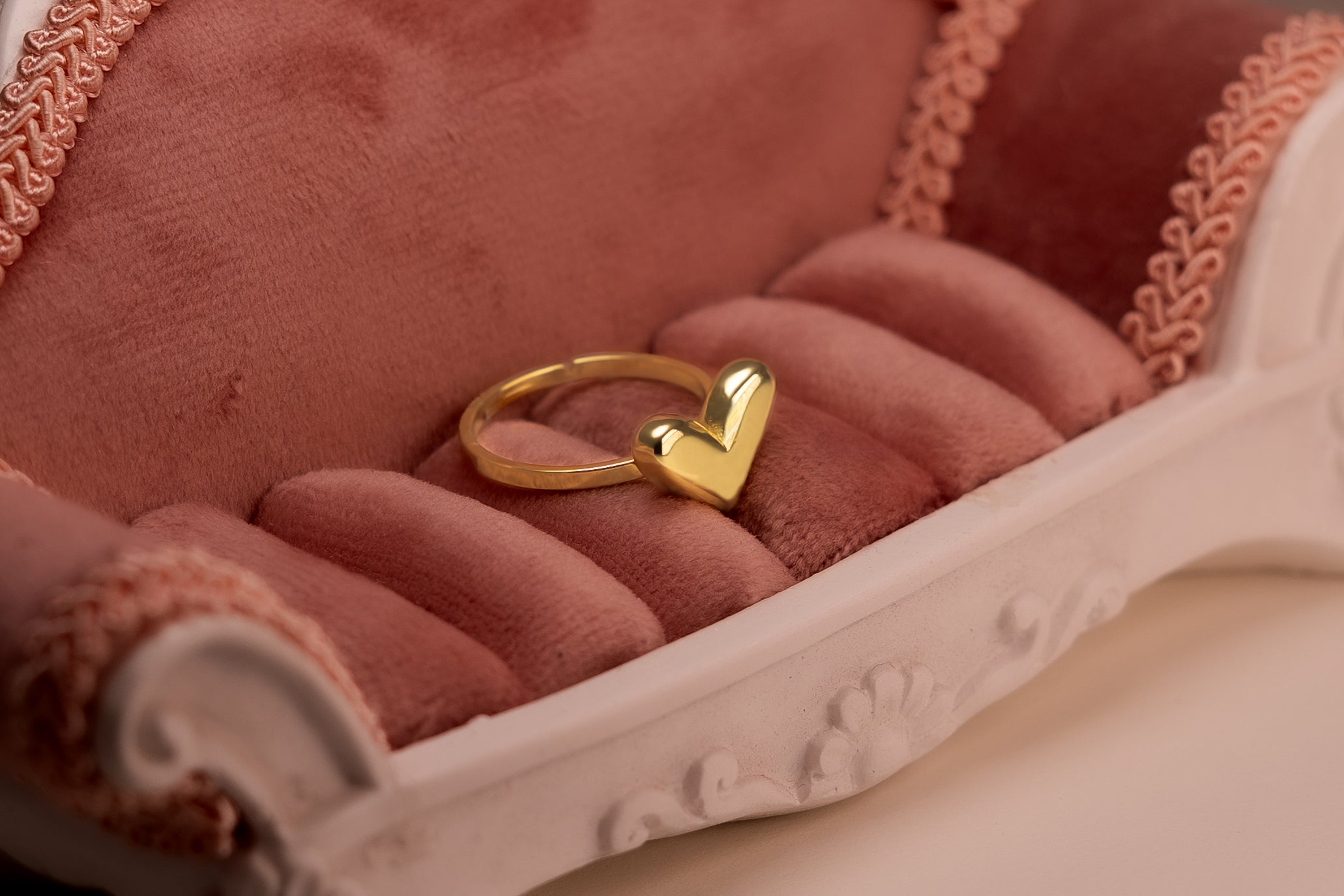 Minimal Gold Heart Ring for Women | Elegant Love Band