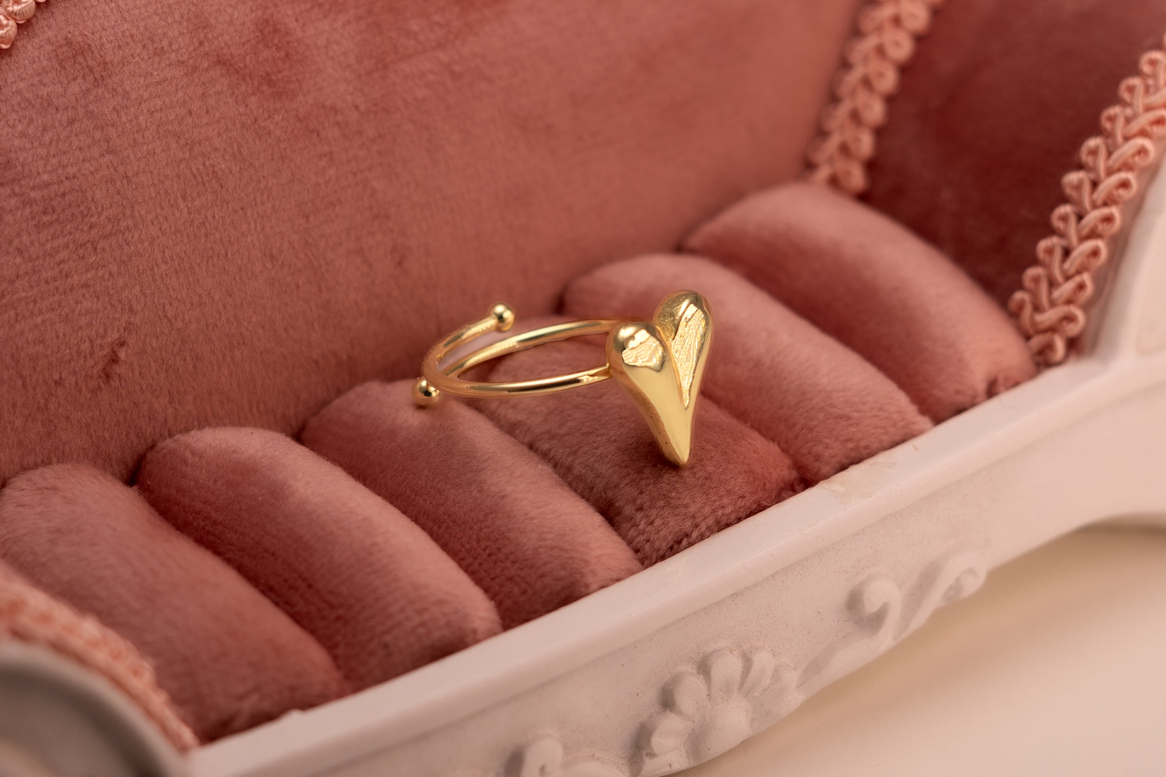 Gold Heart Adjustable Ring