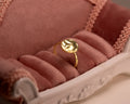 Minimal Hammered Gold Oval Ring
